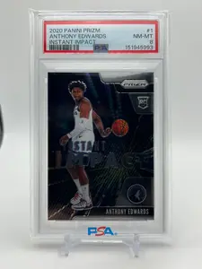 2020-21 Panini Prizm Anthony Edwards Instant Impact Rookie PSA 8