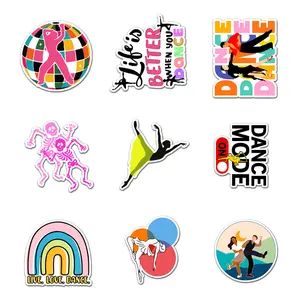 Dancing Sticker Pack 9 PCS Vinyl, Art Car Wall Kid Phone Book Stickers, Funny Sticker Decal Decor