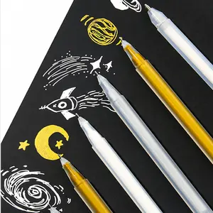 9/18 Pcs Gold Silver Highlighter Pens, Smooth Flow, Strong Coverage, Fine Tip Control, Ideal for Drawing, Sketching, Book Marking