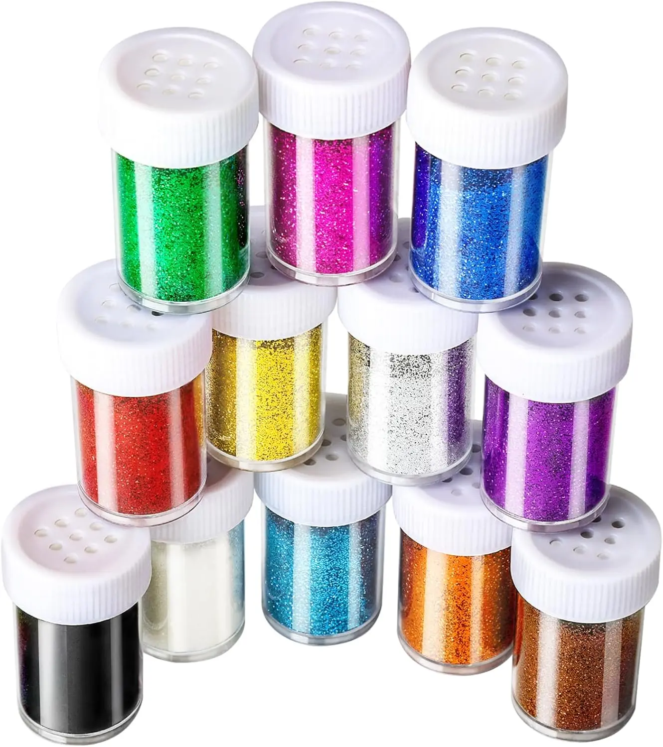 Assorted Colors Synthetic Glitter Set - 12 Pack (15g Each) for Scrapbooking, DIY Crafts and Arts Projects