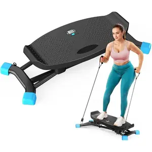 Balance Board with Resistance Bands, Portable Ski Balancing Machine Featuring LCD Monitor, 300 lbs Capacity Gibbon Balance Trainer for Full Body Workout