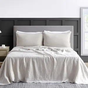 DAPU 100% Linen Sheet Set - Natural French Flax Bed Linens, Breathable Soft Durable Sheets for Hot Sleepers, Summer-Cool Soft Bedding, Farmhouse Style, Twin/Full/Queen/King Sizes, Bedding Sheets, Breathable Durable Sheets
