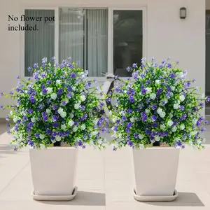 Artificial Green Plant Ground Inserts: Violet Eucalyptus Ground Inserts, Outdoor Artificial Flowers