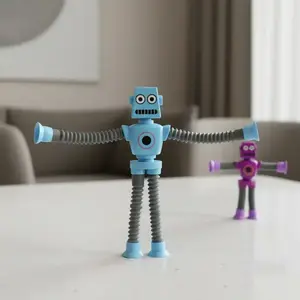 Portable Multifunctional Cartoon Robot Stress Relief Toy, Creative Sensory Toy, Imagination and Creativity Training, DIY Interactive Toy, Figurines Fidgets