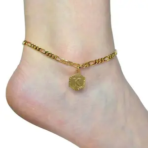 26 Alphabet Anklet Golden Length Adjustable Women's Jewelry