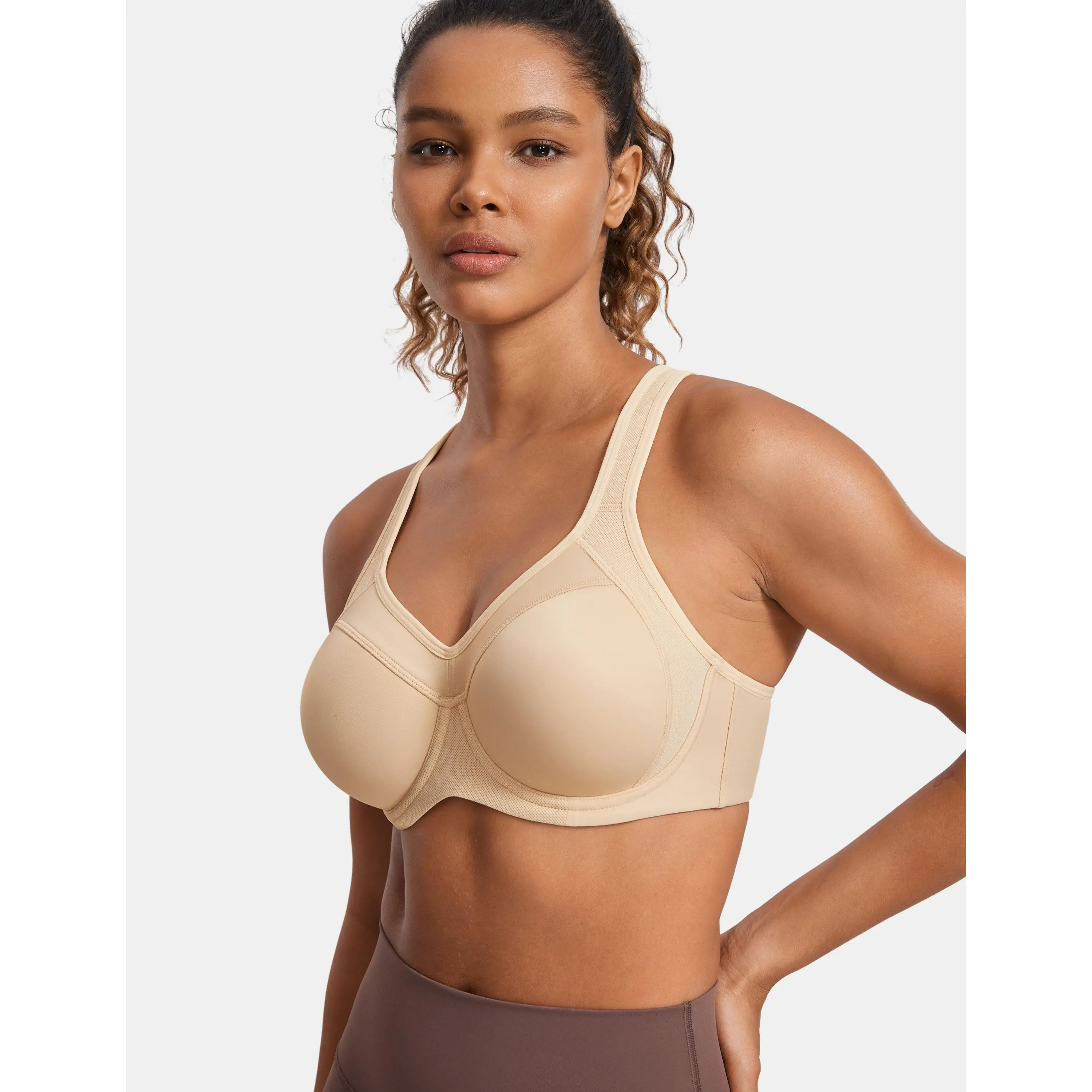 SYROKAN Women's Full Support High Impact Racerback Lightly Lined Underwire Sports Bra SYROKAN Women's Full Support High Impact Racerback Lightly Lined Underwire Sports Bra