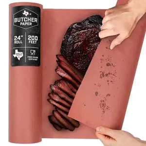 Butcher Paper Roll - 24 Inch x 200  - -Grade Peach Butcher Paper for , BBQ,  and Wrapping Meat - Unbleached, Unwaxed and Uncoated -