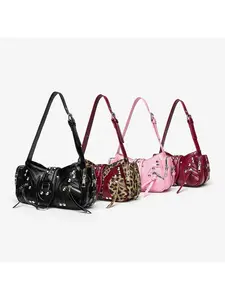 Women's Simple Motorcycle Bag, Hot Girl Underarm Bag, 2026 New Shoulder and Crossbody Bag