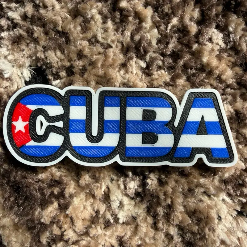 Cuban Flag Plastic Refrigerator Magnet - 4.7x3.5" Home Decor Accessory for Room, Fridge, Home Supplies