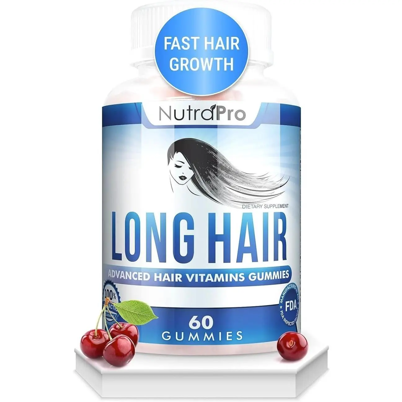 NutraPro Long Hair Gummies – Anti-Hair Loss Supplement for Faster Hair Growth of Weak, Thinning Hair – Grow Long Thick Hair & Increase Hair Volume with Biotin and 10 Hair Vitamins.for Men and Women.