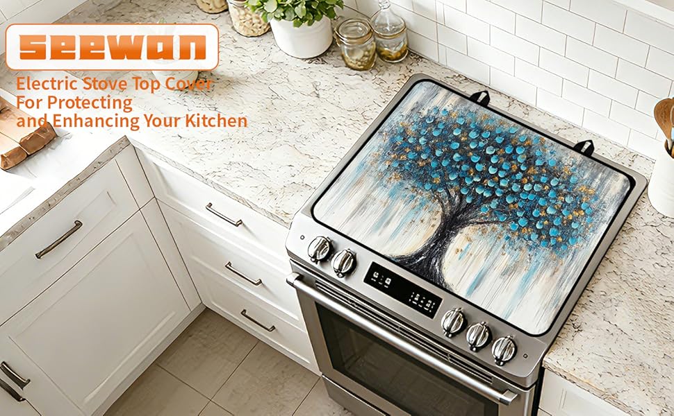 JOYFINITY Stove Top Cover with Non-Slip Rubber Coating, Glass Stove Top Protector, Extends Countertop Space and Protects Your Stove from Scratches