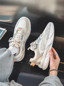 Men's Breathable Mesh Anti-Slip Casual Shoes, Thick Sole Sporty Trainers for Outdoor Running, All-Season Versatile Footwear