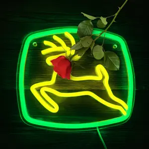 Tractor Logo Neon Signs for Wall Decor, Dimmable LED Business Signs for Garage Decor, USB Powered Farm Neon Lights for Farmhouse Kid Bedroom Boys Room Playroom Birthday Gifts