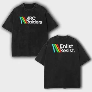 Arc Raiders Main Logo T Shirt, Street Unisex Washed T-Shirt, Lightweight Cotton T-Shirt, Gift For Game Fan, Streetwear men gifts graphic tees vintage t-shirt menswear top vintage cotton soft crew neck tee y2k retro