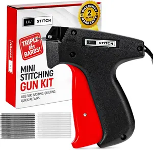 Perco Micro Stitching Gun Kit – Heavy-Duty Tagging Tool for Professional Use – Commercial-Grade Handheld Fastener Gun for Fabric Repairs & Craft Projects – Includes Black & White Fasteners