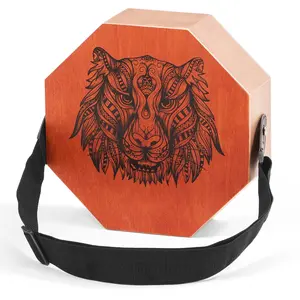 Unique Cajon Box Drum Wood Percussion Instrument With Guitar Strings And Adjustable Strap For Studio Rehearsal And Performance - Durable Hardwood Construction, Portable Lightweight Design, Rich Resonant Tone, Easy Setup