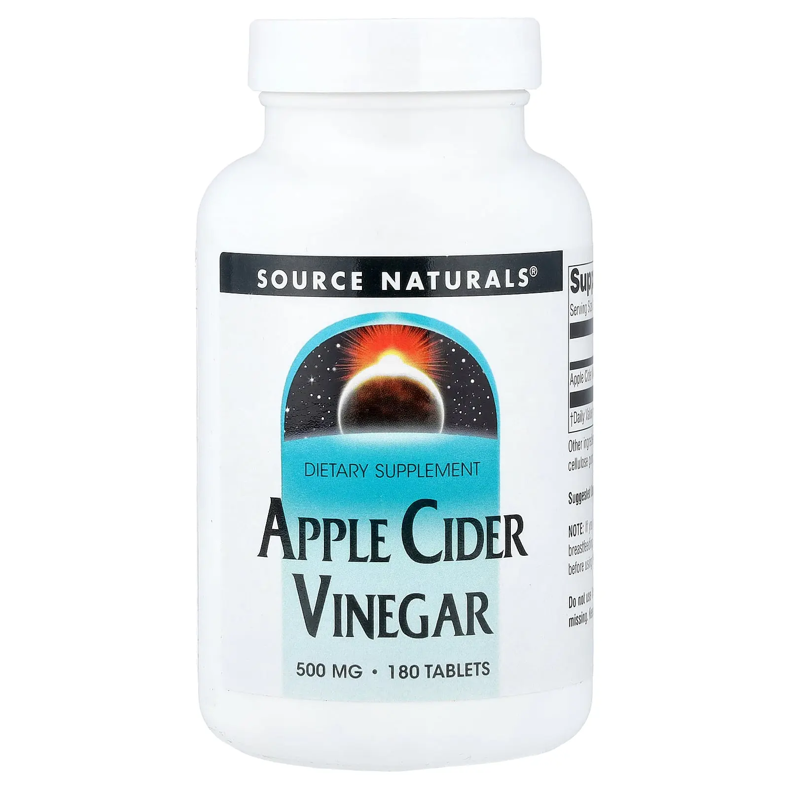 Source Naturals Apple Cider Vinegar, 500 mg, 180 Tablets
