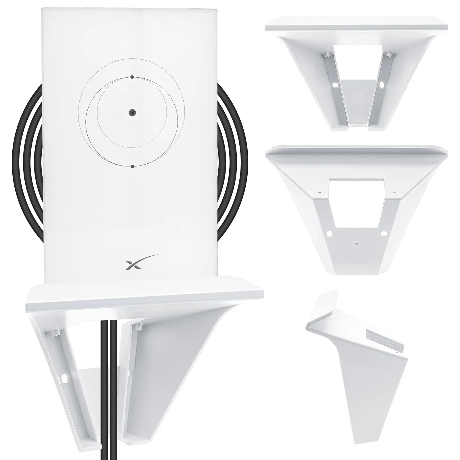 StarLink Mount, Internet Kit Satellite Brackets ABS Router Holder Protection with Screw Mounting Kit, Starlink Wall Mount Shelf Stand Holder for StarLink Mesh Router V2 Mesh Router
