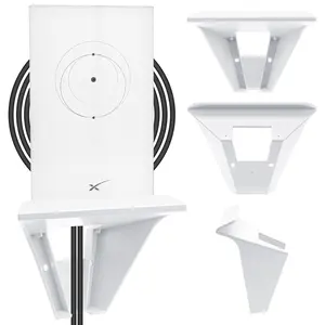 StarLink Mount, Internet Kit Satellite Brackets ABS Router Holder Protection with Screw Mounting Kit, Starlink Wall Mount Shelf Stand Holder for StarLink Mesh Router V2 Mesh Router
