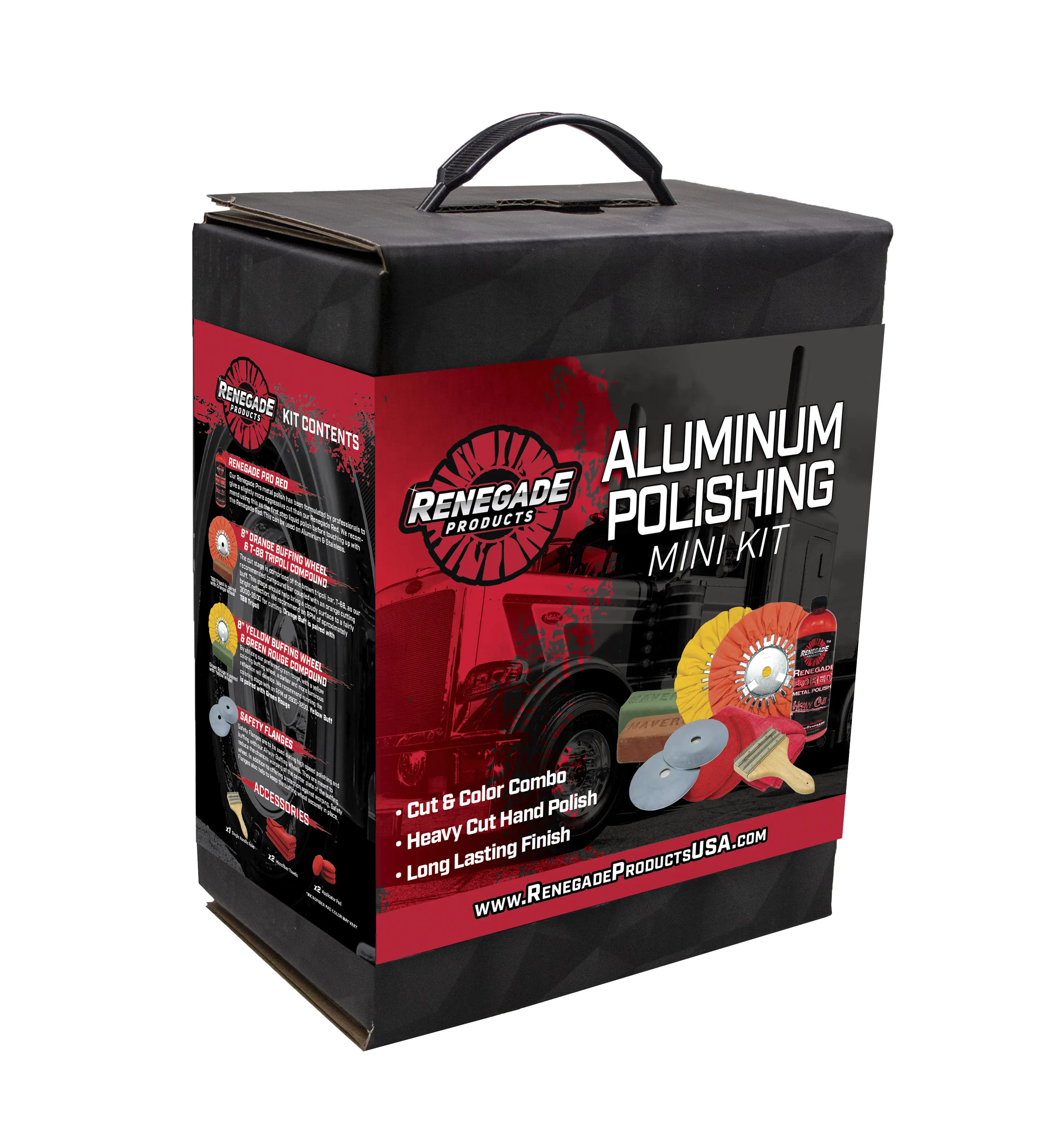 Renegade Products Aluminum Polishing Mini Kit - Cut & Color Combo for Big Rigs & Marine Equipment - Professional Grade Tools & Compounds Renegade Products Aluminum Polishing Mini Kit - Cut & Color Combo for Big Rigs & Marine Equipment - Professional Grade Tools & Compounds