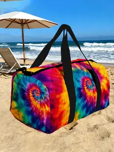 1pc Vibrant Spiral Burst Travel bag Unisex Handbag, Outdoor Luggage Storage Bag, Casual Sports Bag for Daily Use, Durable Travel Gear, Trendy Outdoor Luggage, Suitable for Business Trips