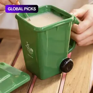 Creative Trash Can Cup, Ceramic Water Mug, Drinkware, Birthday Gift, Funny Cup for Best Friend, Unique Present Idea, Model Xinghao 001