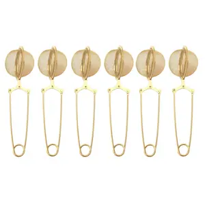 6pcs Premium Stainless Steel Tea Strainer, Loose Leaf Tea Steeper with Snap Ball Tongs, Compact and Lightweight Infuser for Home and Office
