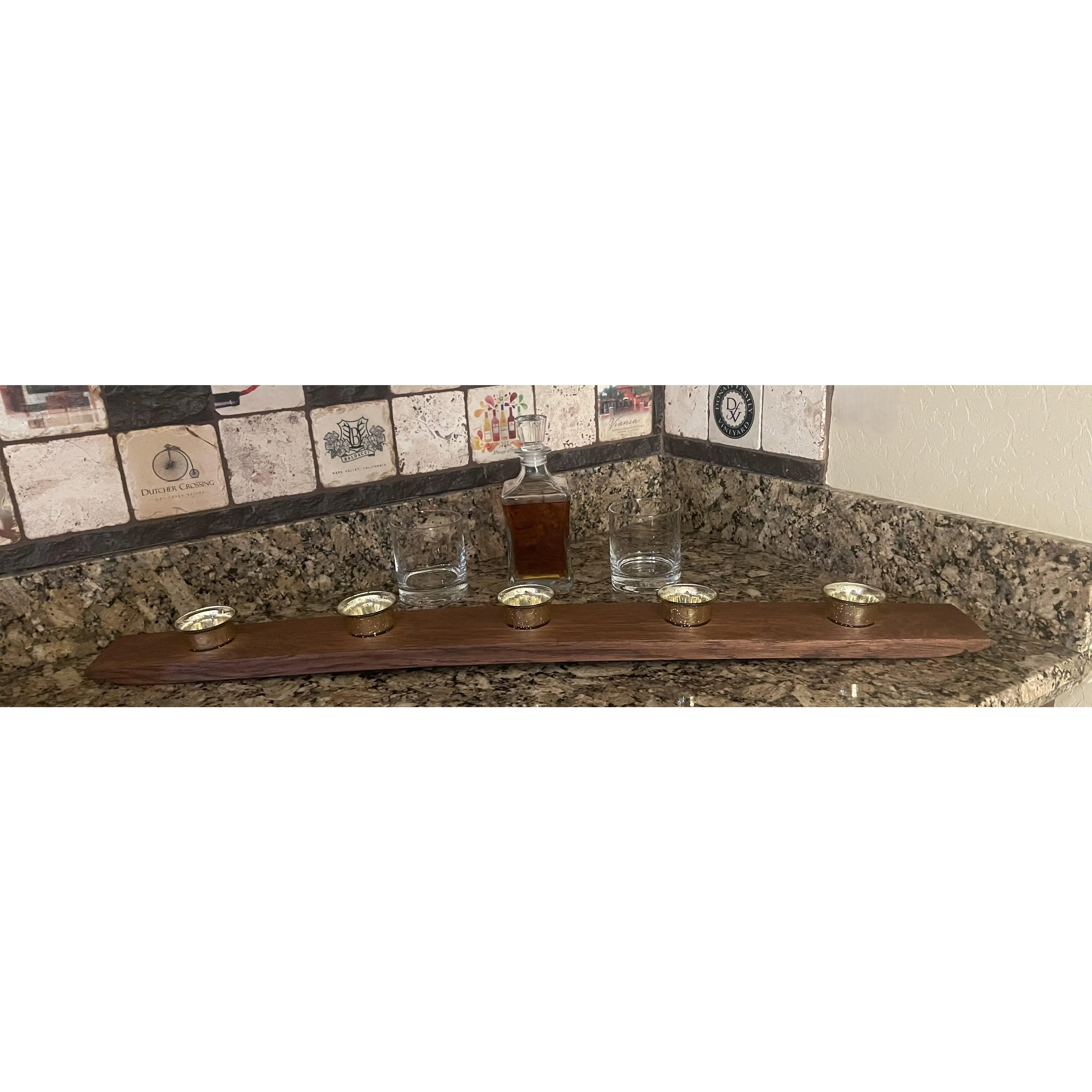 Reclaimed Bourbon Barrel Stave Candle Holders