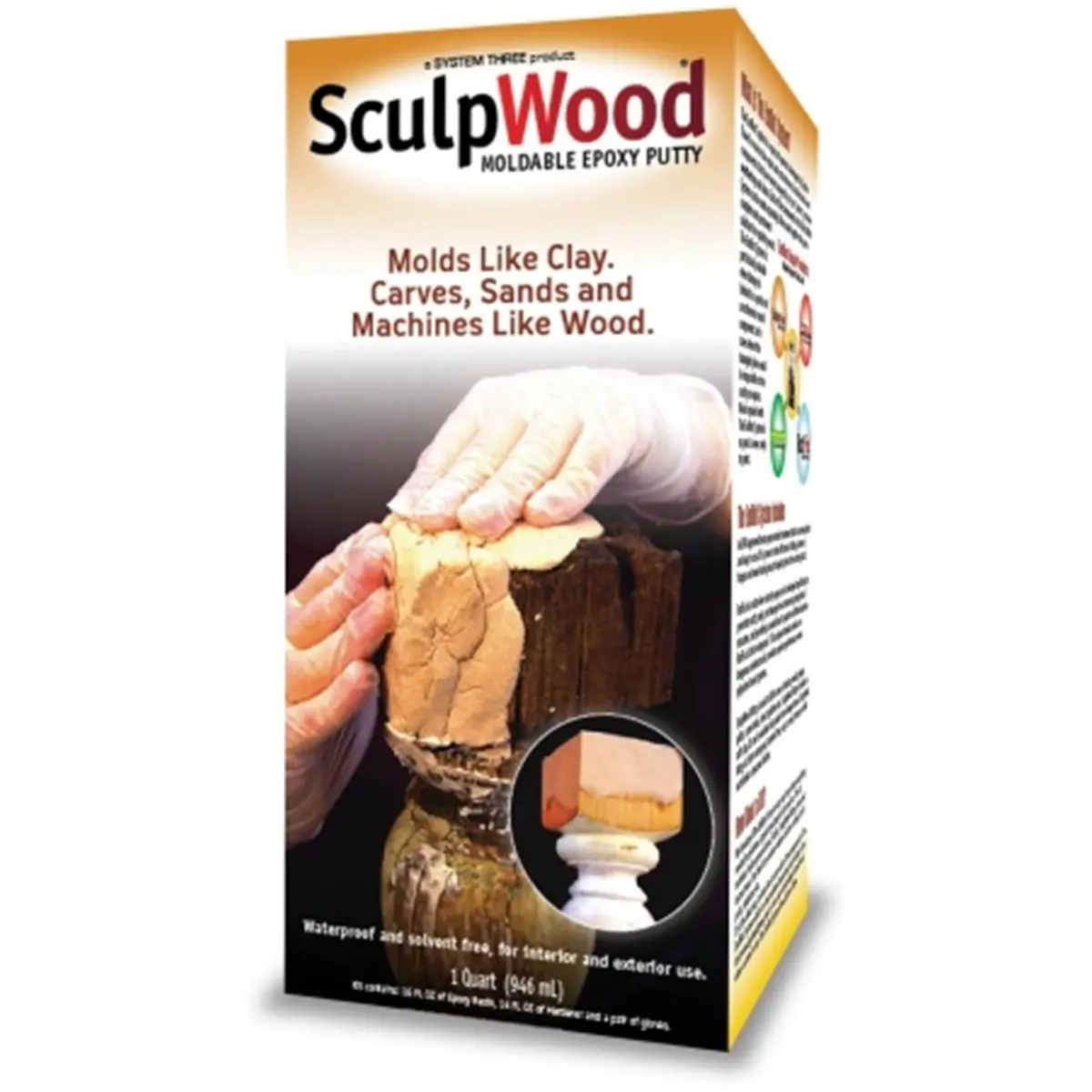 System Three Resins Inc Quart SculpWood Moldable Epoxy Putty 1600K16