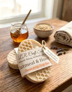 Oatmeal & Honey Nourishing Soap Bar | Natural Handmade Soap (162 g)