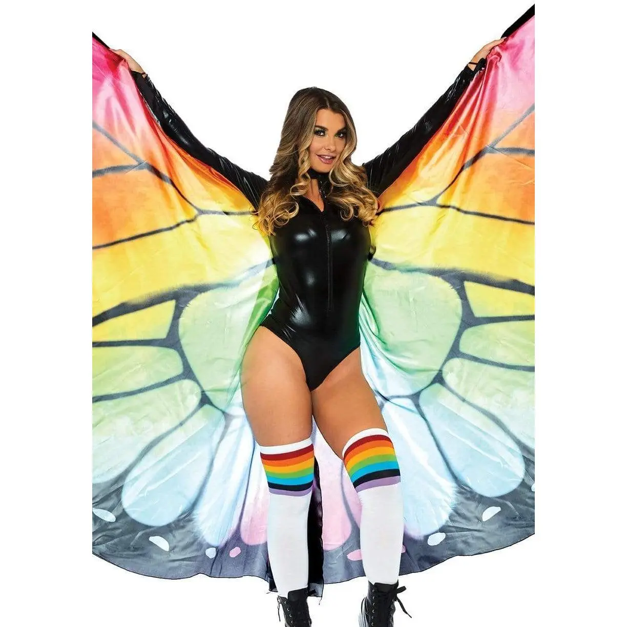 Women's Halter Cape Butterfly Wings Costume Accessory for Teens, Polyester Women's Clothes with Elastic Straps, Expandable Batons for Halloween, DIY Costume Needs