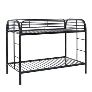 Twin over Twin House Bed Bunk Bed Metal Bunk Bed Color Black outdoorfun Bed Frame
