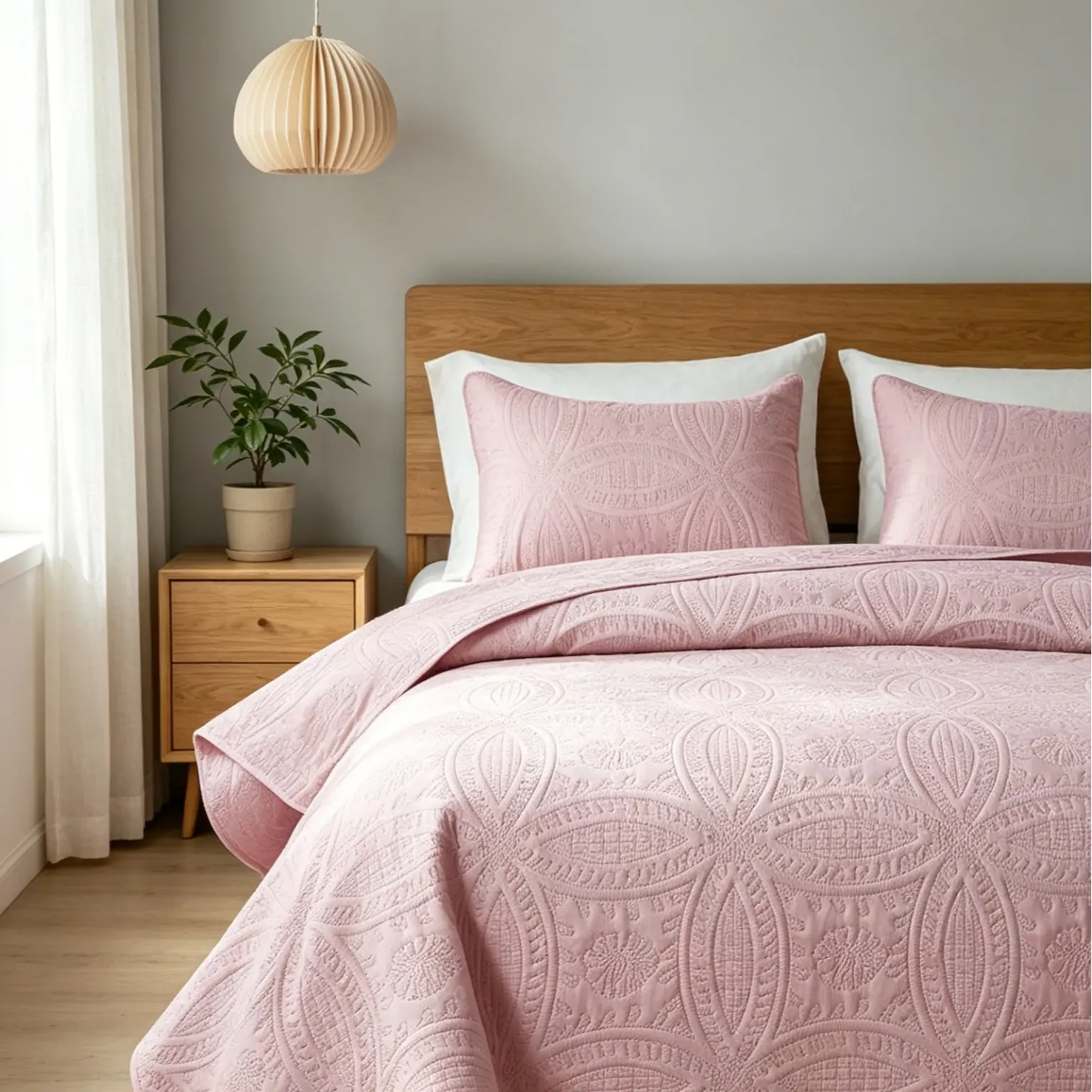 【Deals For You Days】Queen 3-Piece Stitch-Free Ultrasonic Quilt Set, Solid Color High-Density Brushed Polyester Bedding, Coin Embossed Soft Lightweight Coverlet, Durable All Seasons Machine Washable Bedding Decor