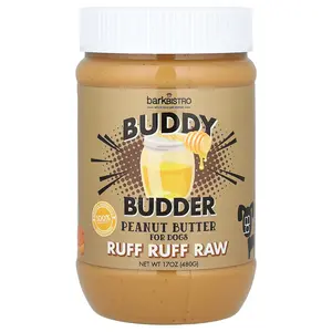 Bark Bistro Buddy Budder, Peanut Butter, For Dogs, Ruff Ruff Raw, 17 oz (480 g)