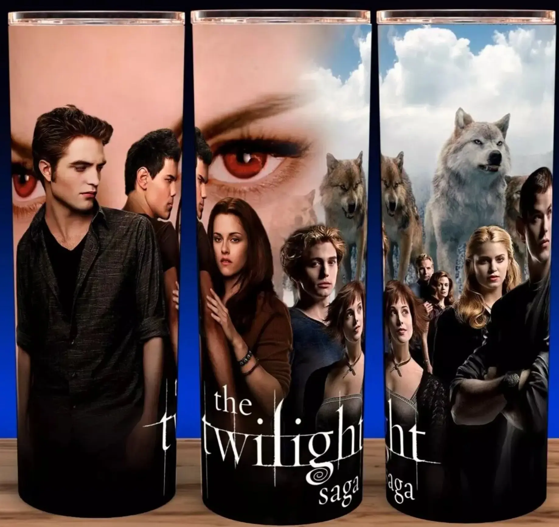 Twilight Saga - Bella - Jacob and Edward Vampire Movie Cup Mug Tumbler 20oz - Stainless Steel, Fantasy, Modern Drinkware - Washable Flasks Stylish
