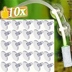 10pcsBuckle aquarium hose fish tank suction cup holder multi-functional fixed clip oxygen tube fixed suction cup buckle suitable for fish turtle frog tank fixed suction cup