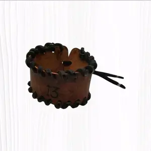 Handmade Large Leather Cuff bracelet with customized design