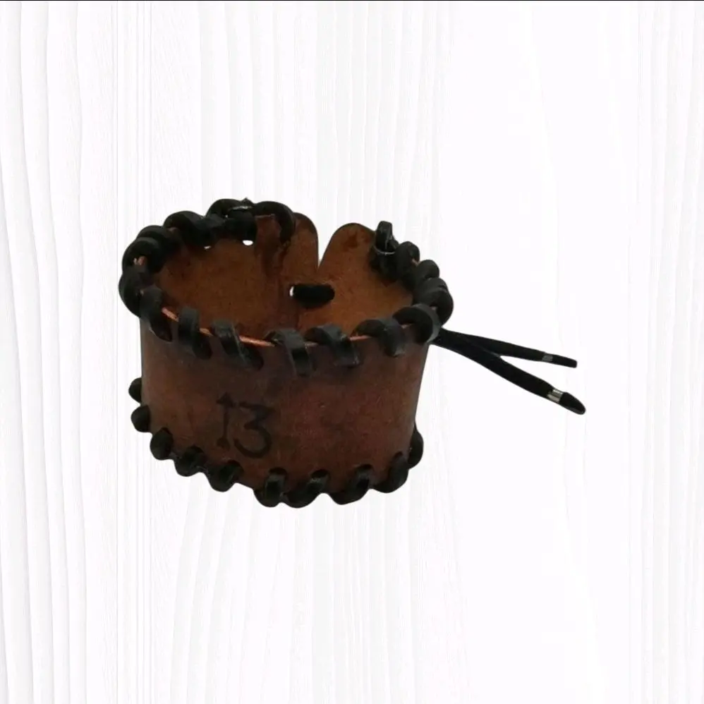 Handmade Large Leather Cuff bracelet with customized design