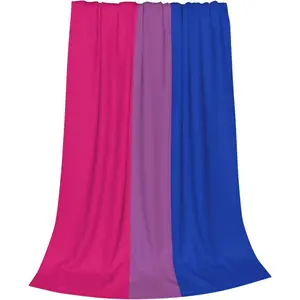 Bisexual Pride Throw Blanket - Lightweight Soft LGBT Fleece Blankets, Warm Cozy Flannel Blanket for Sofa Couch Bed Holiday Decorate
