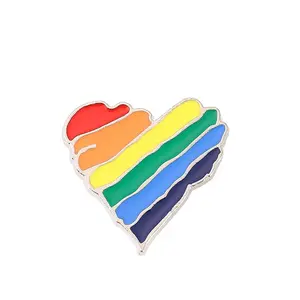 LGBTQ+ Rainbow Heart Enamel Pin - Durable Pride Pin with Enamel Design, Heart Symbol, Long-Lasting Accessory for LGBTQ+ Community Support