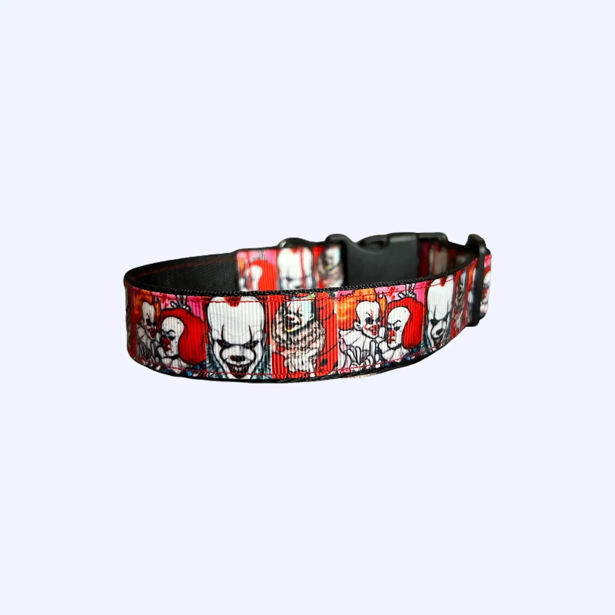 Pennywise Horror Movie IT 1 Inch Dog Collar Thick Ribbon Design Durable Nylon Webbing Various Sizes Handmade with Care