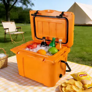 SAVEYOUR 25QT Portable Cooler with Bottle Opener Cup Holder & Forming Ruler 5-7 Day Ice Retention for Travel Beach Camping Fishing