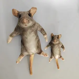 12/24cm Simulated Mouse Doll PlushQuirky Plush Cartoon Doll Soft Stuffed Animal Soft Kawaii mini Animal Figure Stem Built in Skeleton Home Decoration Kids Birthday Gift