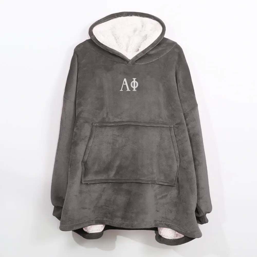 Alpha Phi Blanket Hoodie | Charcoal