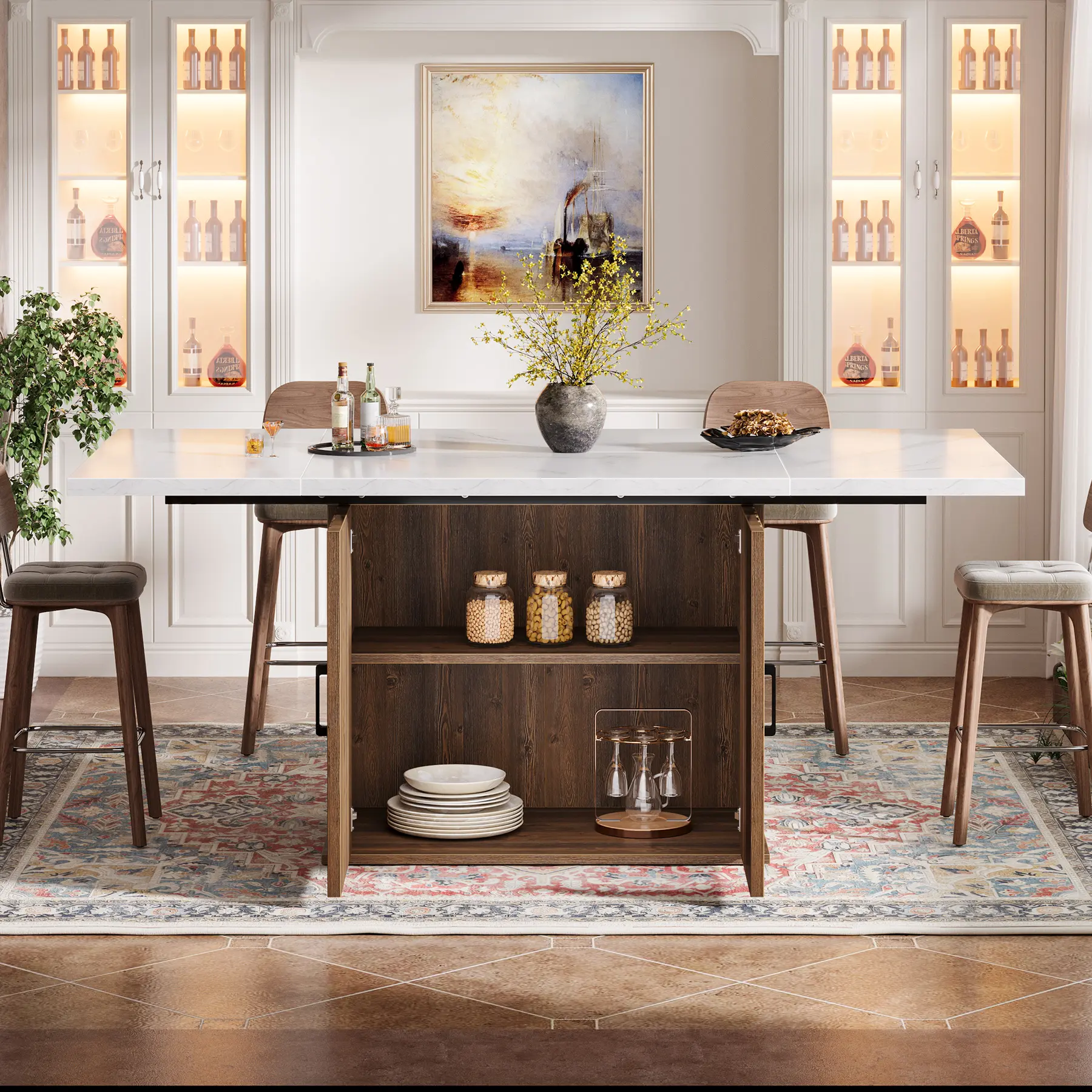 White & Brown with Storage (63")