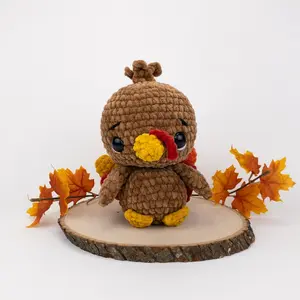 Plush Tucker the Turkey Crochet- amigurumi chunky turkey Crochet- super bulky yarn turkey plushie Crochet