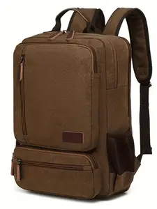 Canvas Backpack Large Capacity Multi-Pocket Student Bag Durable Laptop Shoulder Bag Outdoor Travel Casual Backpack