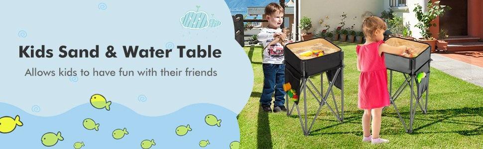 Multi-functional Foldable Outdoor Camping Table Waterproof Leakproof Beverage Cooler Table with Storage for Camping Beach Picnic