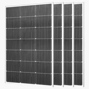 VEVOR 4PCS 100W Monocrystalline Solar Panels, 23 High-Efficiency Mono PV Module with Stable MC4 Output Aluminum Frame, IP65 Waterproof Solar Panel for Car Boat RV Flat Rooftop Off-Grid Applications