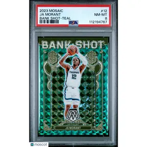 2023-24 Panini Mosaic Ja Morant #12 Bank Shot Teal /75 PSA 8